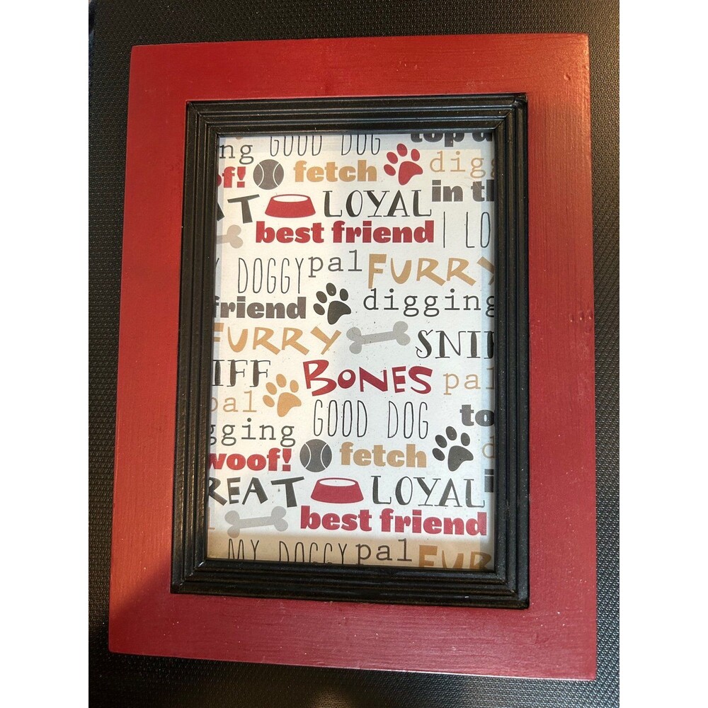 Framed Dog Theme Subway Art
